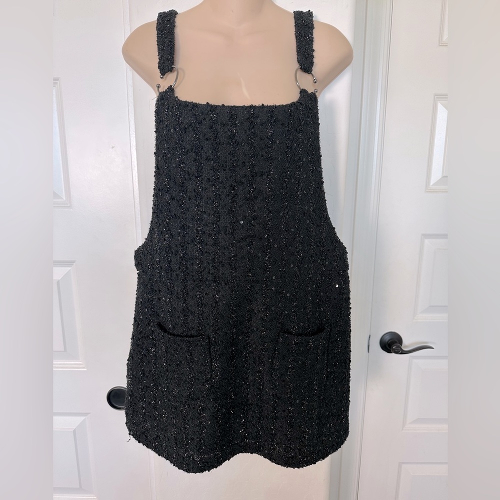 ZARA Trafaluc Collection Tweed Jumper Overalls Dress Size Medium